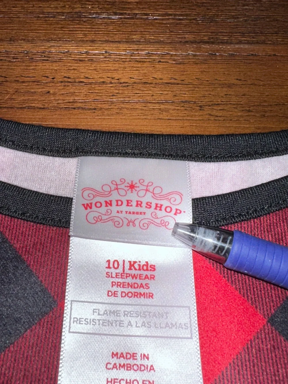 WonderShop Red Buffalo Plaid Kids Pajama gown